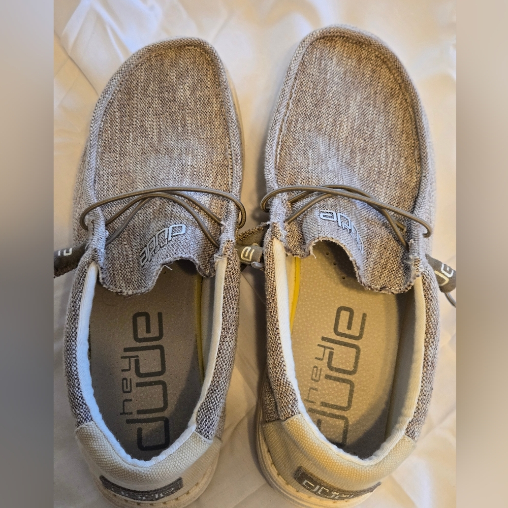 Hey Dude Men's Loafers - Brown and Cream, Mens 12 - Picture 2 of 5